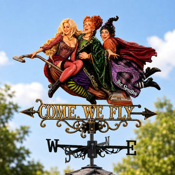 Spooky Witch Trio Halloween Outdoor Roof Garden Decor Gift For Family - Personalized Weather Vane VD01