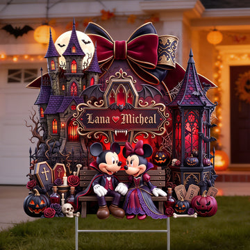 Midnight Romance A Love Tale Yard Sign - Personalized Halloween Gifts For Couples -Mkko-DN2808261446