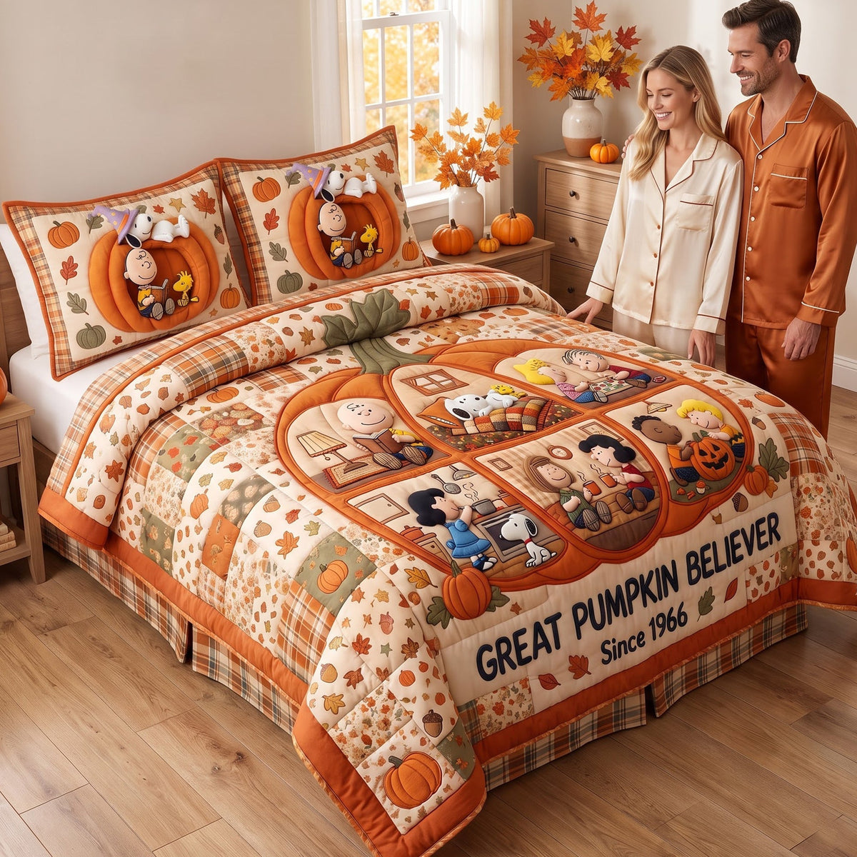 PeNu Cozy Holiday Home - Personalized Quilted Bedding Set - Gift For Family NL122