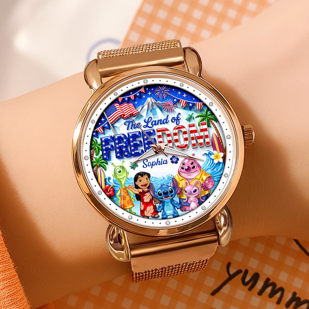The Land Of Freedom Mesh Strap Quartz Watch - Personalized Anniversary Gift 01PAQN060626 - image 3