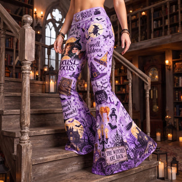 Badass Witch Flare Leggings, Personalized Gifts For Witch Lovers Witch Sisters-DN0909261509