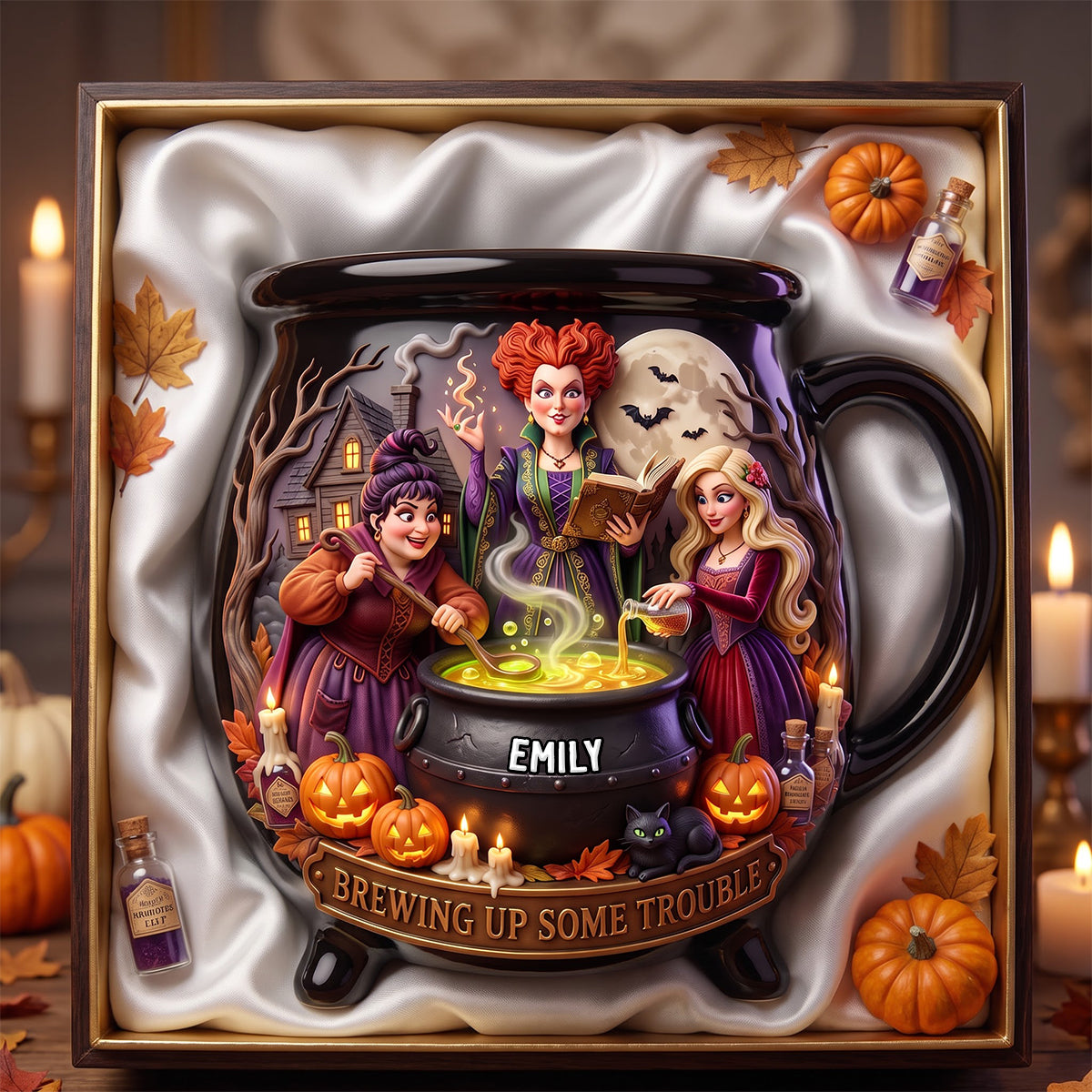 Witchy Sisters Cauldron Mug - Personalized Gifts For Halloween 05todh180826-Homacus