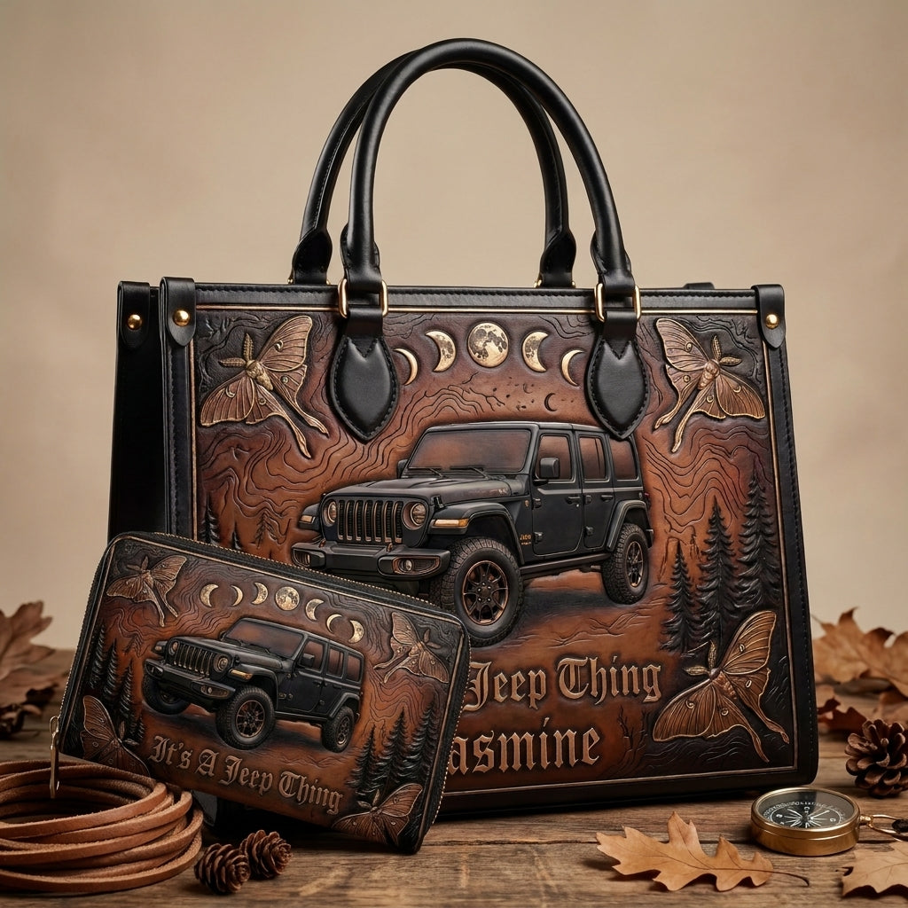 It's A Jeep Thing Personalized Leather Bag + Free Wallet TN2407261538