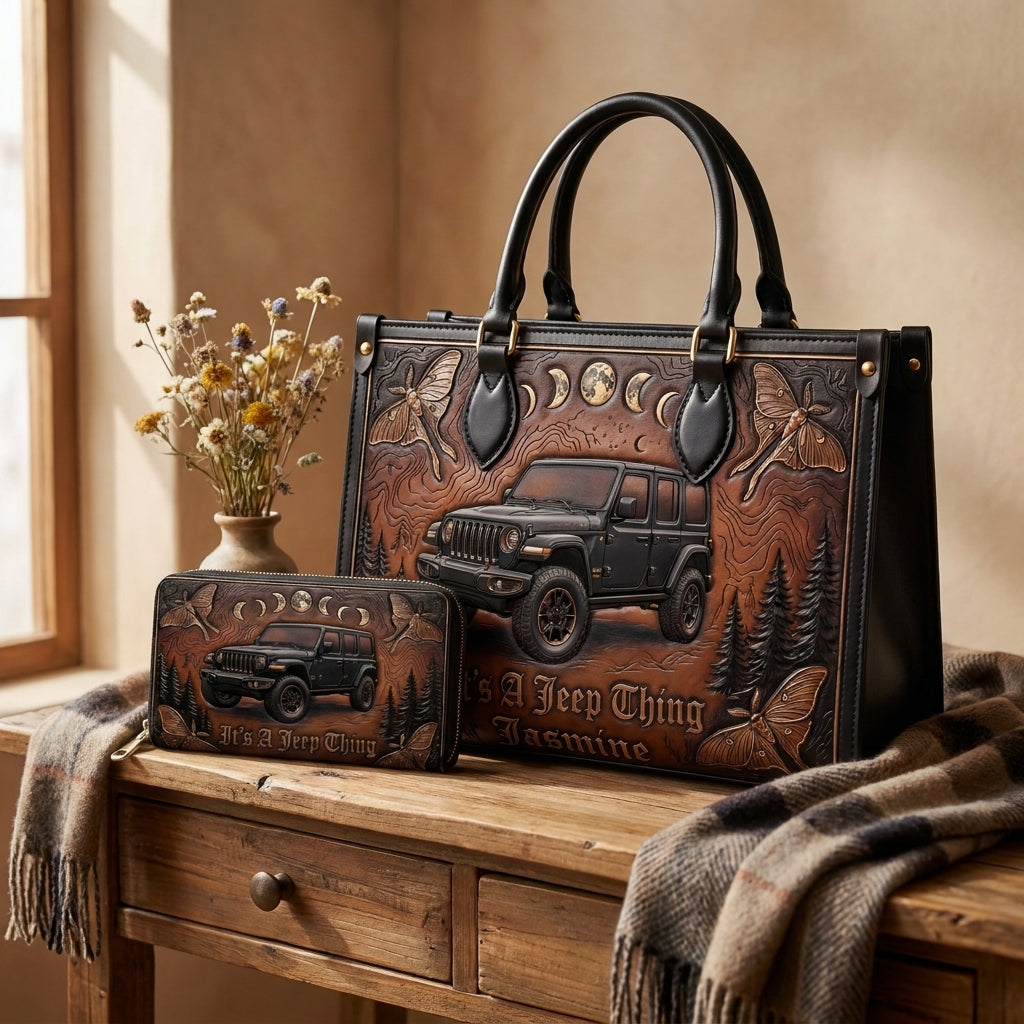 It's A Jeep Thing Personalized Leather Bag + Free Wallet TN2407261538