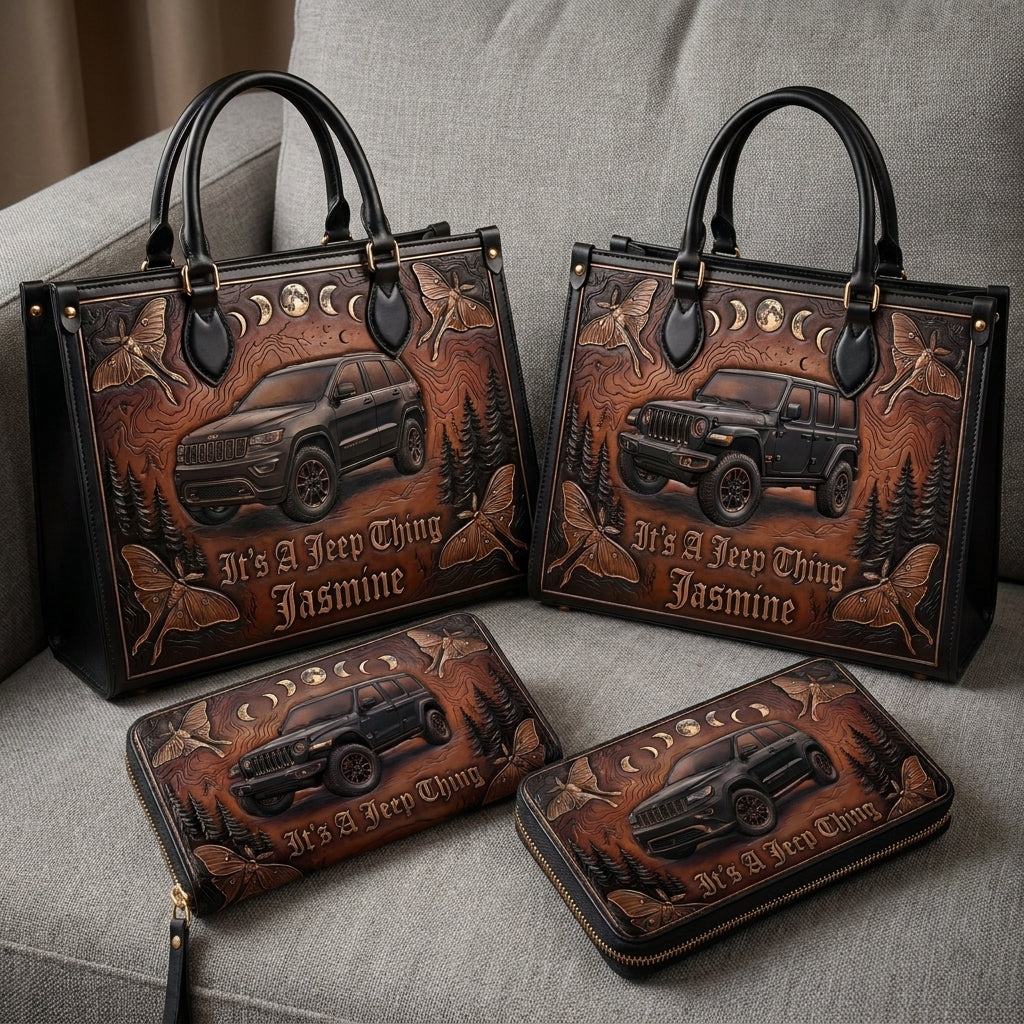 It's A Jeep Thing Personalized Leather Bag + Free Wallet TN2407261538