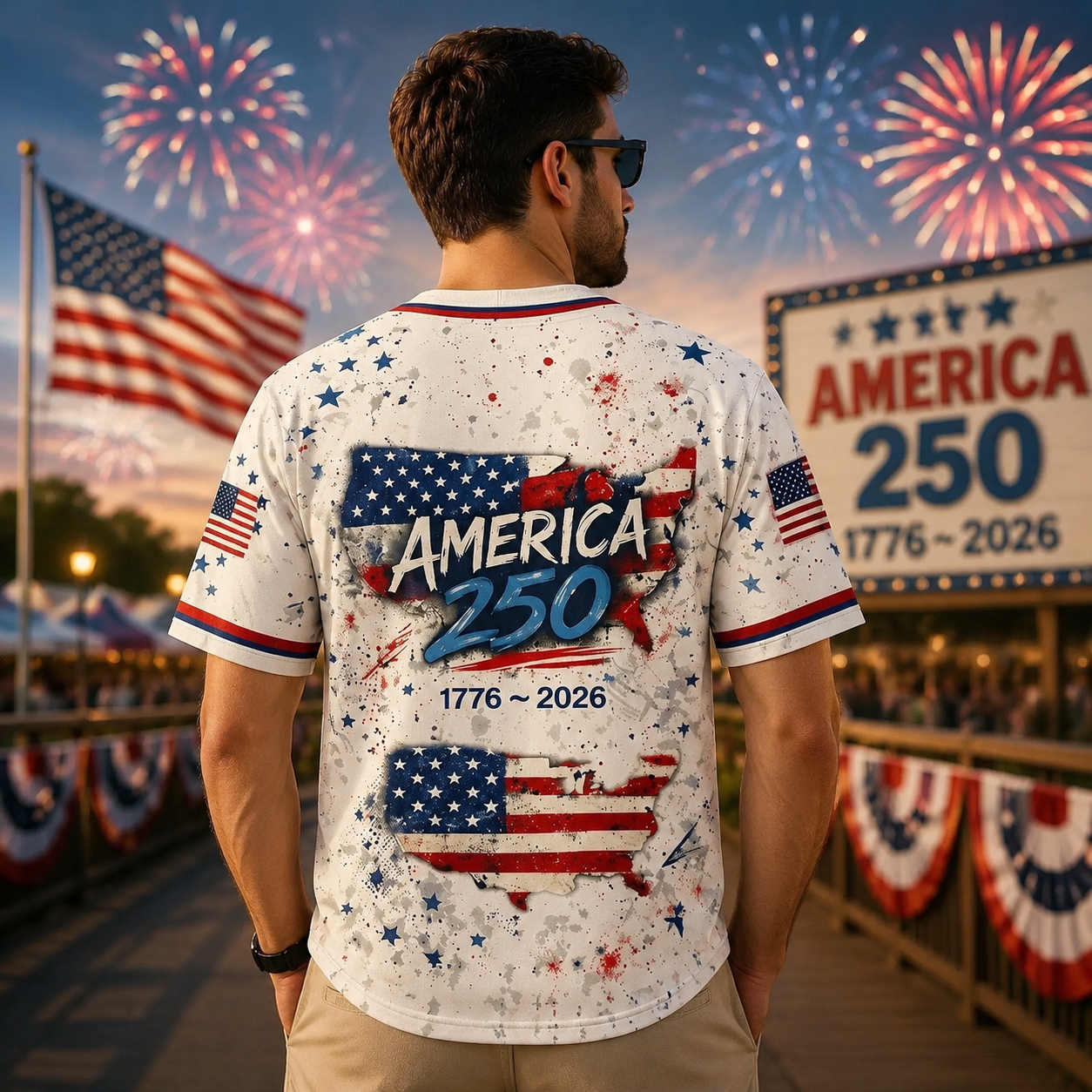 America 250th Anniversary George Washington Red White Blue - Baseball Jersey - Gift For Patriots - image 4