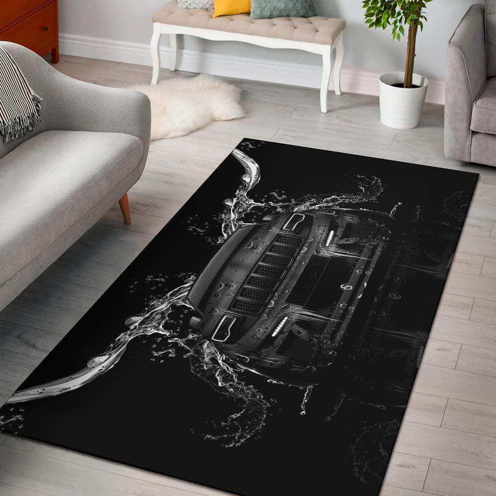 Jeep Black Water Rectangle Rug LT11