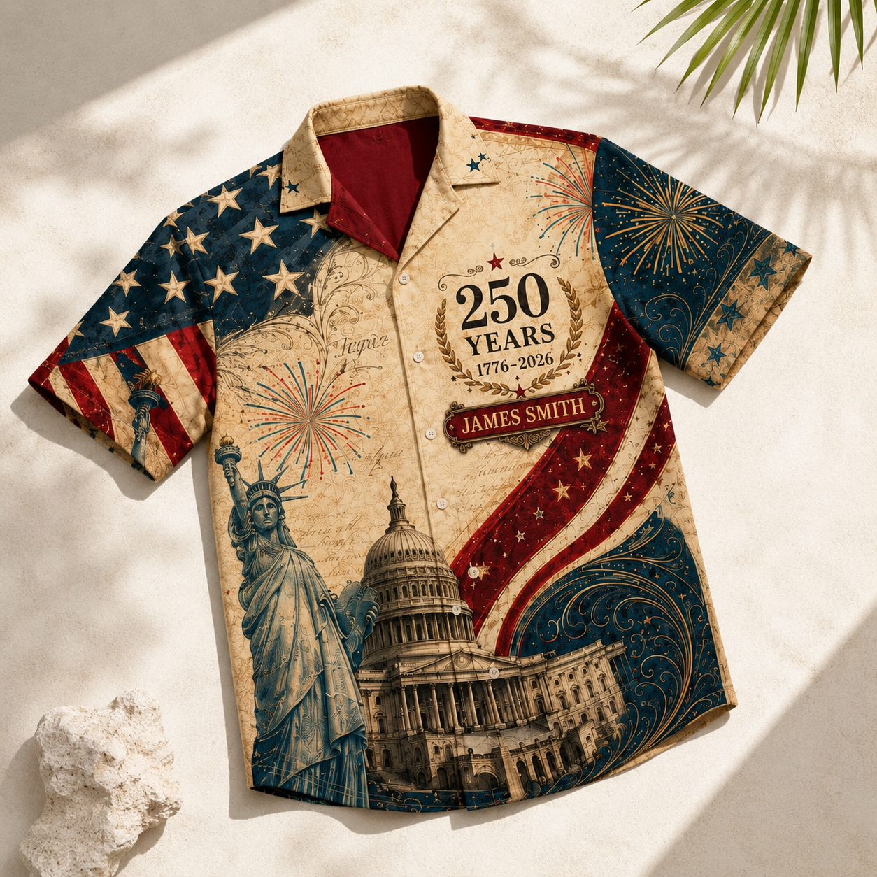 America 250 Years Of Freedom Patriotic Eagle - Personalized Hawaiian Shirt - Gift For Men, Patriots - image 5