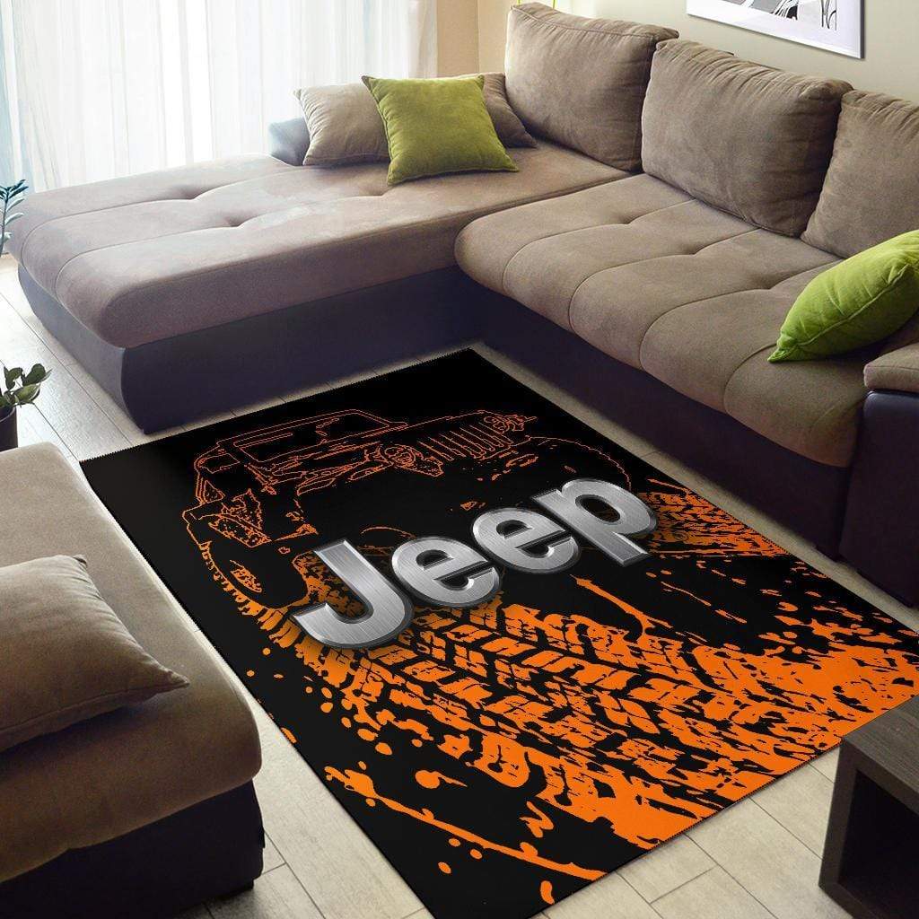 Jeep Orange Rectangle Rug LT11
