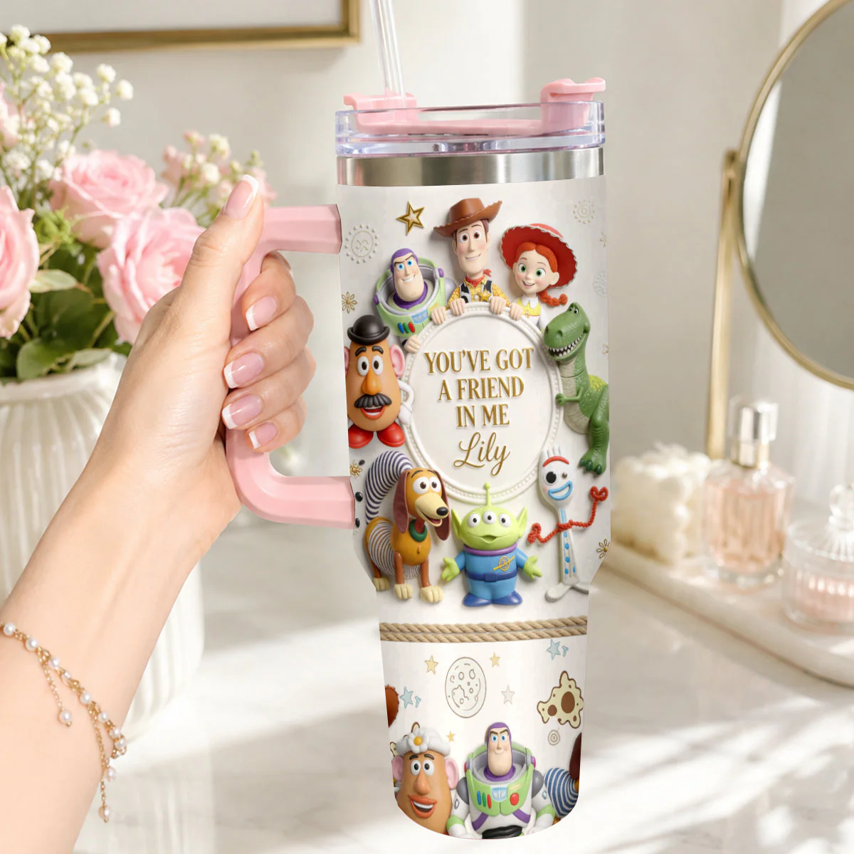 You've Got A Friend In Me - Personalized Tumbler With Handle - Gift For Movie Fans - DSNY - image 4