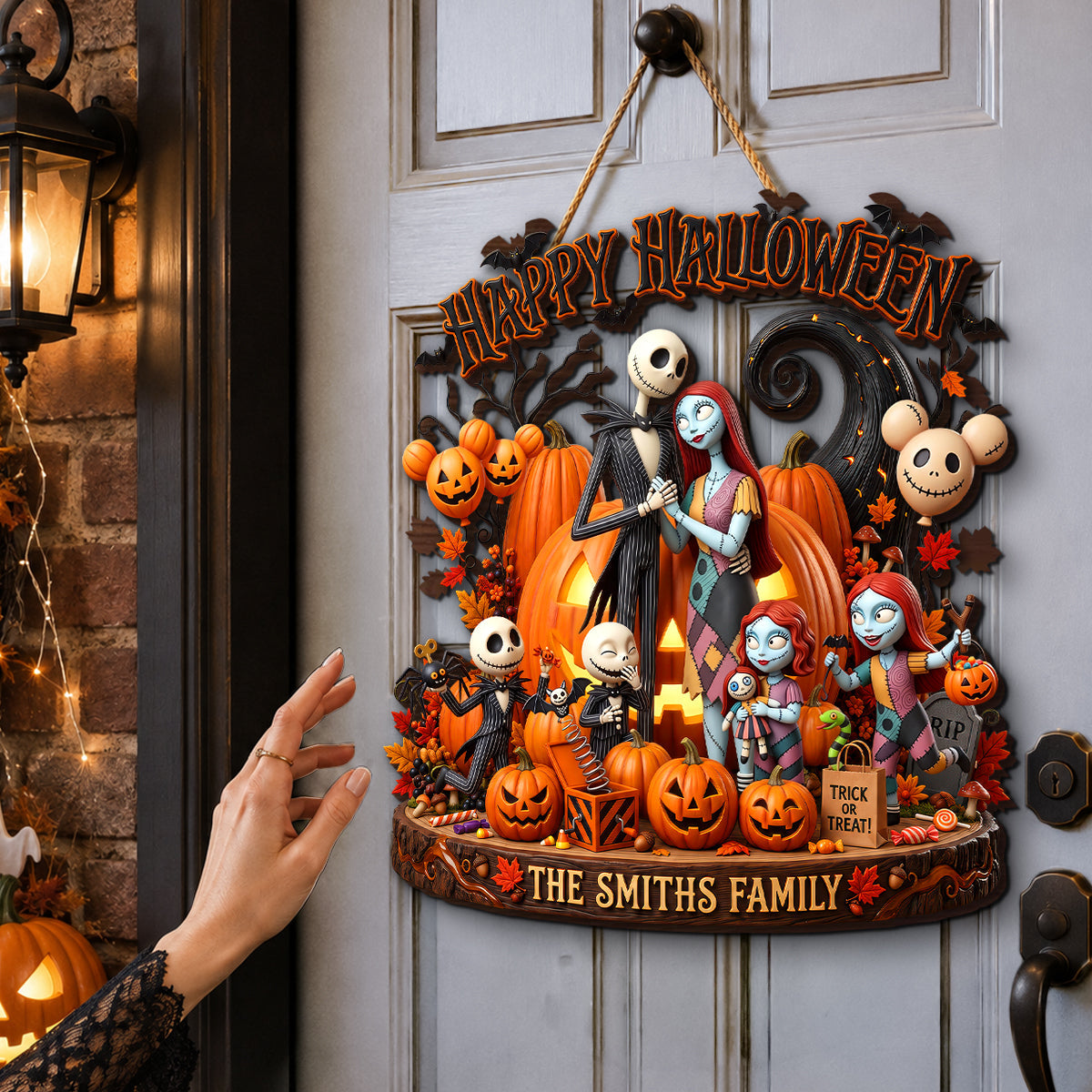 Spooky Family Happy Halloween Acrylic Sign - Personalized Halloween Gifts For Family 011padh050826-Homacus