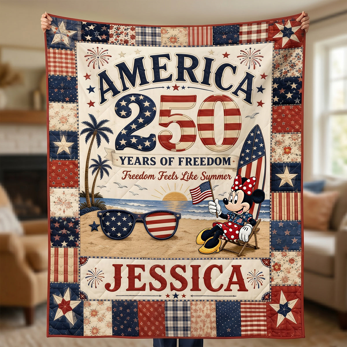 Freedom Feels Like Summer Blanket - Personalized Gifts For Patriots 01PATN040626 - image 3