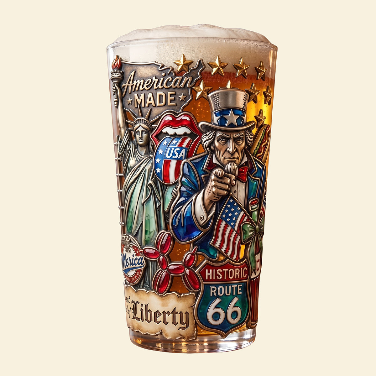 Patriotism Beer Glass - Personalized Gifts For Patriots 03pata270526 - image 3