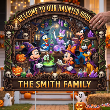 Welcome To The Haunted Crew Yard Sign - Personalized Gifts For Family -Mkko-DN2808261447