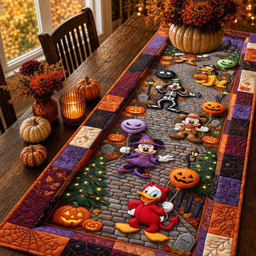 Haunted Village - Personalized Quilted Table Runner - Halloween Gift For Family