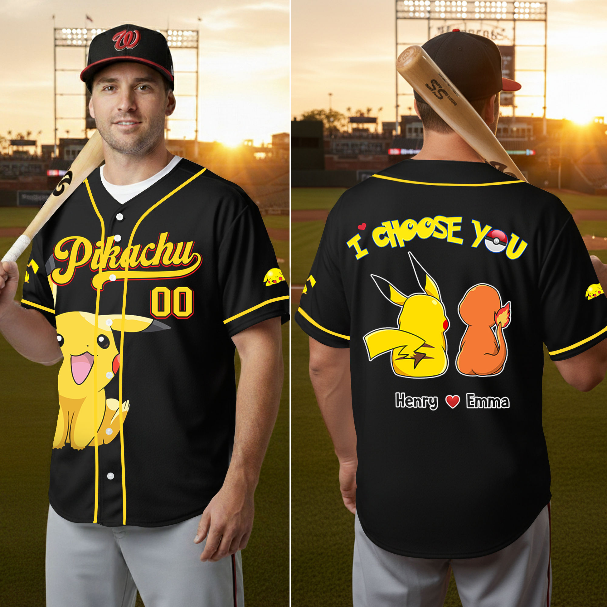 PoMo I Choose You - Personalized Baseball Jersey - Gift For Couple, Movie Fans | CL60 BA01