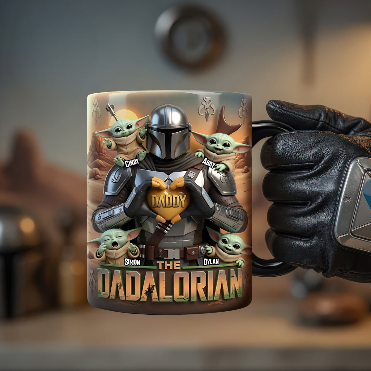 50th Anniversary Of Galactic Dad And Children - Personalized Color Changing Mug - Gift For Dad, Movie Fans - Stwa