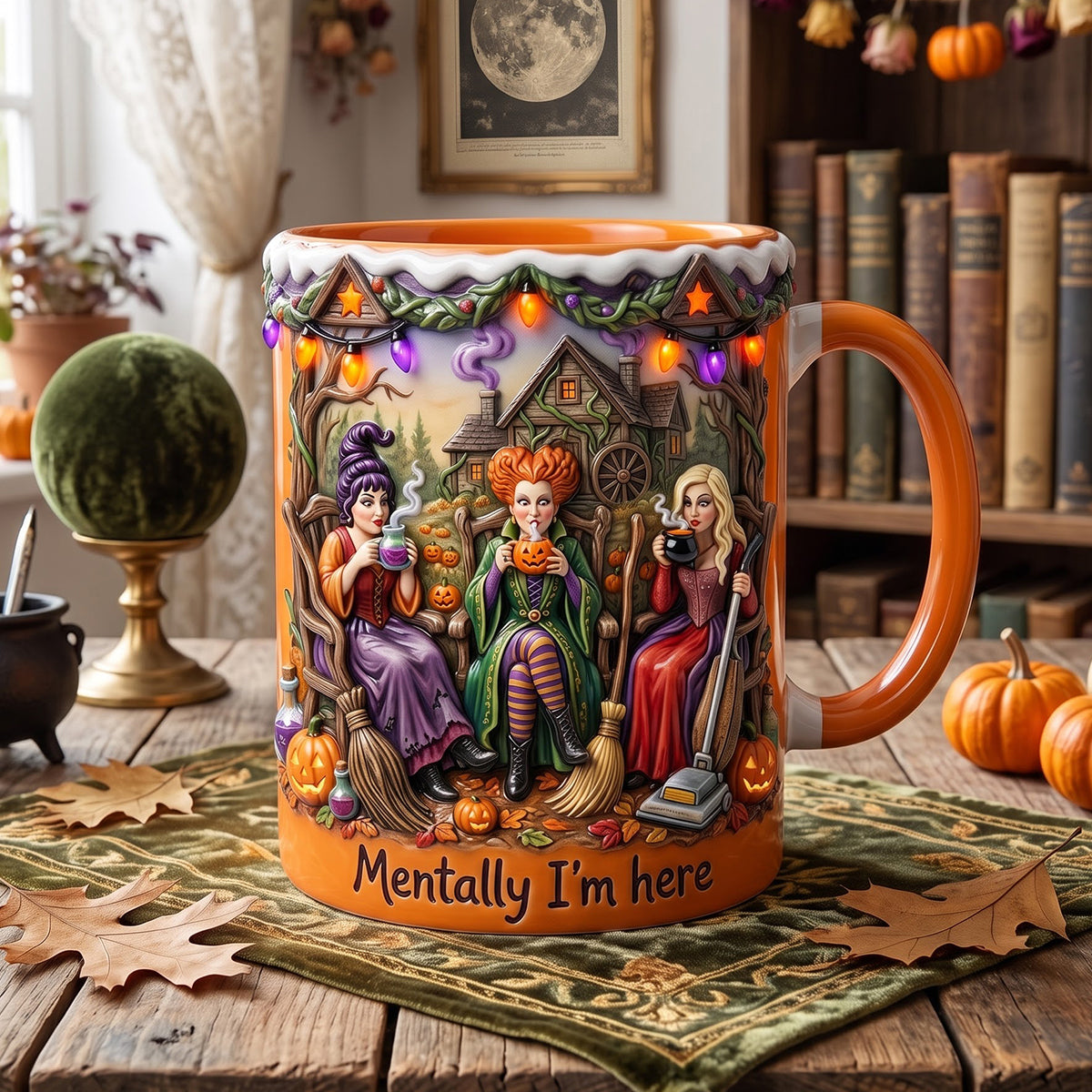 Chilling Sipping Witch Sisters Accent Mug - Personalized Gifts For Witch Lovers 03qhtn180826-Homacus
