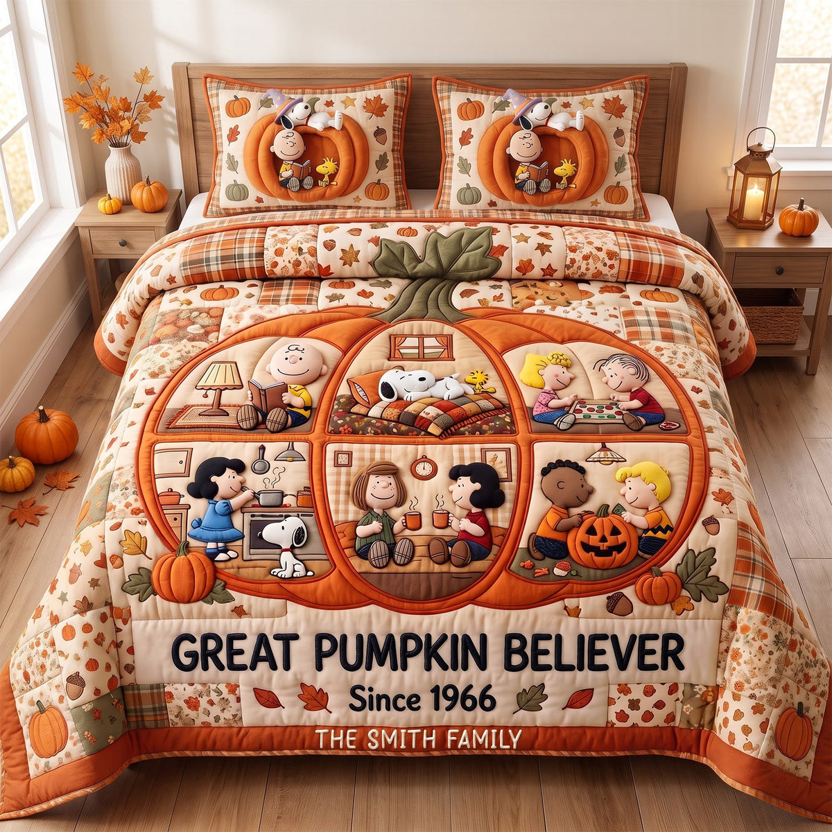 PeNu Cozy Holiday Home - Personalized Quilted Bedding Set - Gift For Family NL122