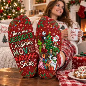 Christmas Lovers Middle Tube Socks - Personalized Gifts For Movie Enthusiast