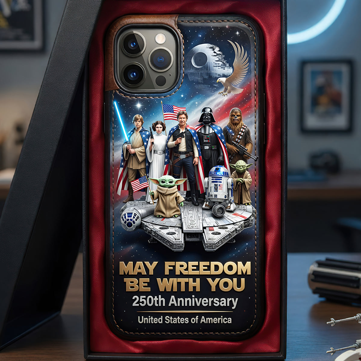 May Freedom Be With You - 250th Anniversary - Personalized Phone Case - Gift For Patriots