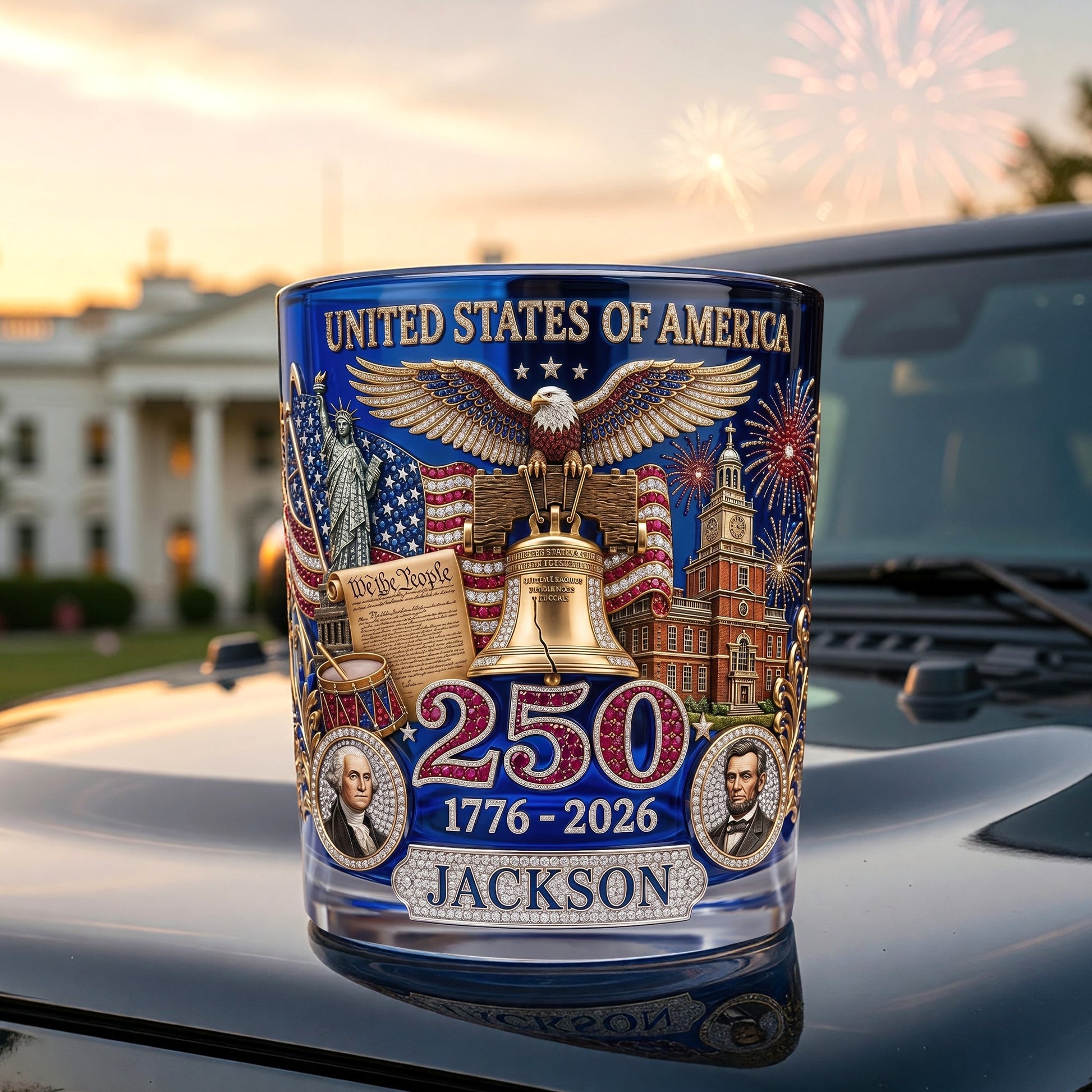 USA 250th Anniversary 11oz Round Glass - Personalized Gifts For Loyal Family 03tyqn280526-Homacus