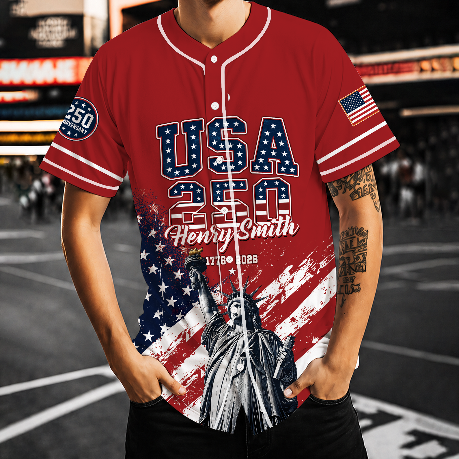 Personalized USA 250th Anniversary Baseball Jersey, America 1776-2026 Semiquincentennial Jersey, Patriotic 4th Of July Shirt 685250 - image 2