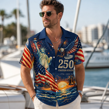 United States 250th Anniversary - Personalized Hawaiian Shirt - Gift For Men, Patriots