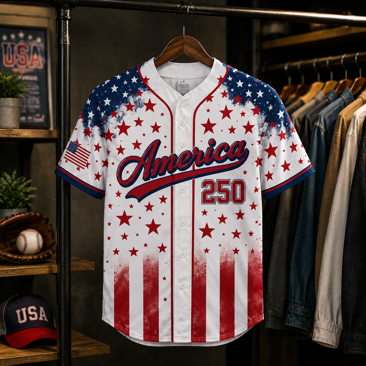 American Flag 250th Anniversary  - Personalized Baseball Jersey - Gift For Patriots - image 4