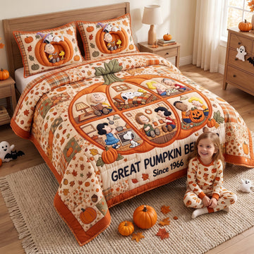PeNu Cozy Holiday Home - Personalized Quilted Bedding Set - Gift For Family NL122