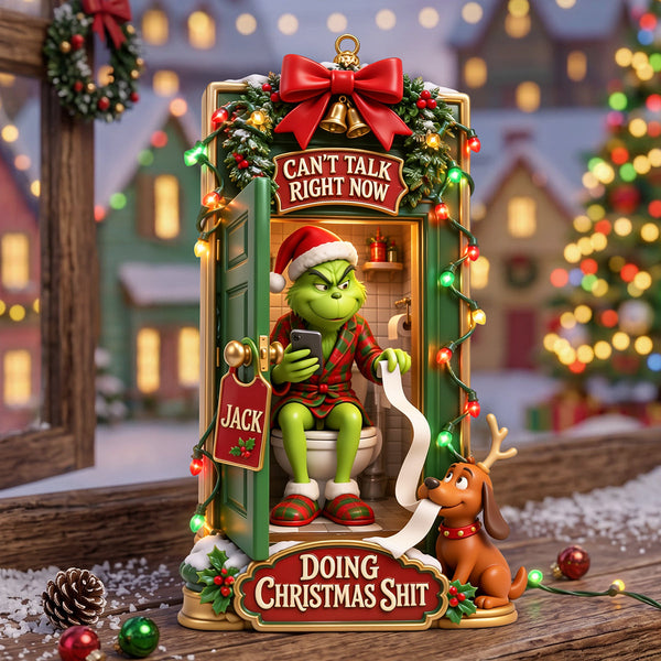 Grch Green Monster Funny Mischief Character - Personalized Acrylic Ornament - Christmas Gift For Movie Fans