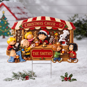 P-nust Christmas Cheer Plastic Yard Sign - Personalized Gifts For Cartoon Lovers TN2209261830