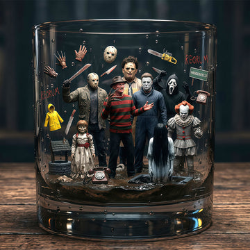 Scary Villain Drinking Glass - Personalized Gifts For Horror Lovers TN0309261819