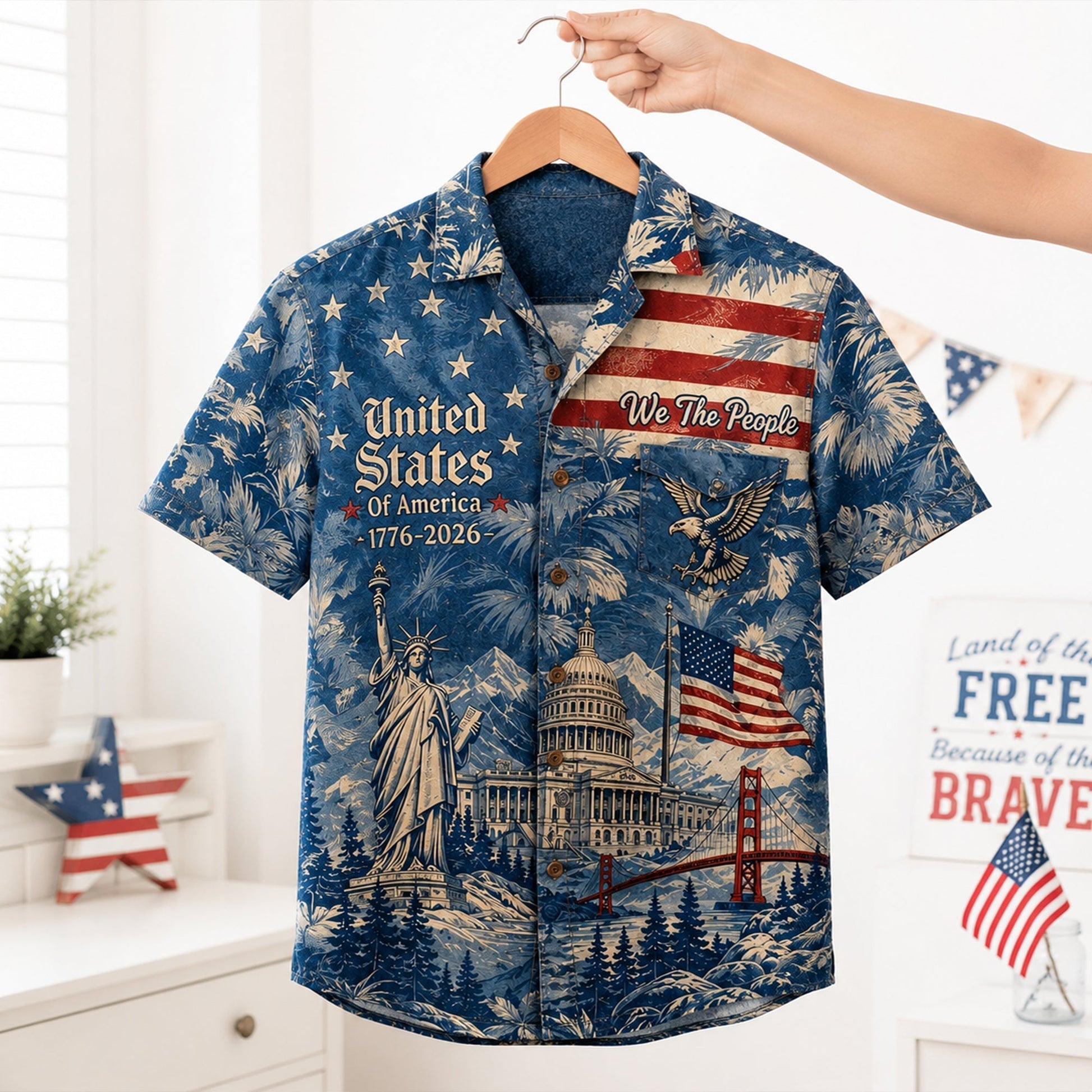 Land Of The Free - Personalized Hawaiian Shirt - Gift For Patriots NL122 