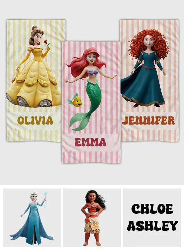 Summer Time With Beautiful Princess - Personalized Beach Towel - Vacation Gift For Movie Fans - DSNY - image 4