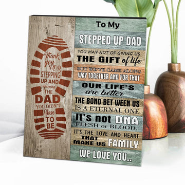 litzzy Personalized Stepped Up Dad Frame Tabletop Decoration Gift for Father's Day Frame Tabletop 7"×5"=18cm×13cm  