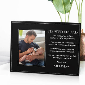 litzzy Custom Stepped Up Dad Picture Frame Father's Day Gift for Dad, Best Gift For Father Day Picture Frame 7"×5"=18cm×13cm  