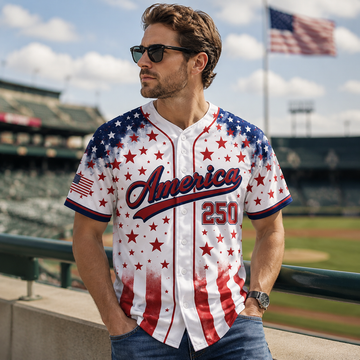 American Flag 250th Anniversary  - Personalized Baseball Jersey - Gift For Patriots - image 2