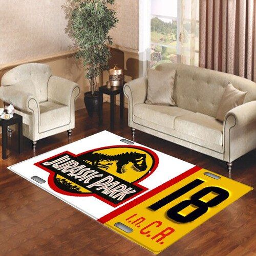 Jurasic Park Jeep License Plate Living Room Carpet Rugs Area Rug For Living Room Bedroom Rug Home Decor LT11