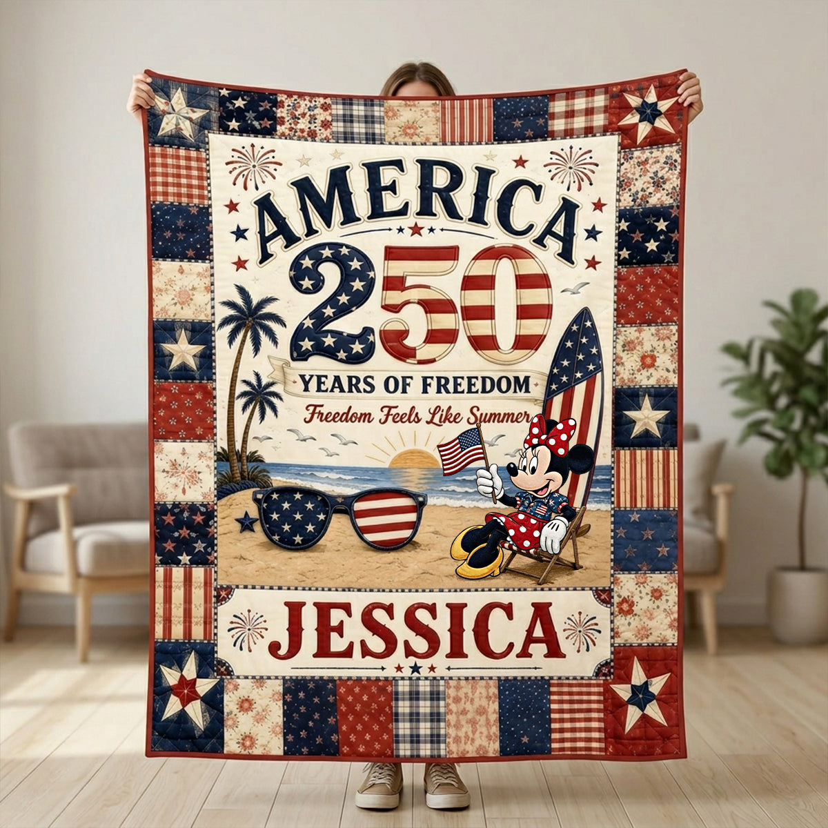 Freedom Feels Like Summer Blanket - Personalized Gifts For Patriots 01PATN040626 - image 5