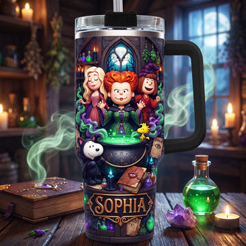 Personalized Spooky Magic 40oz Tumbler – Halloween Gift For Witch Lovers -Witch Sisters- DN0909261433