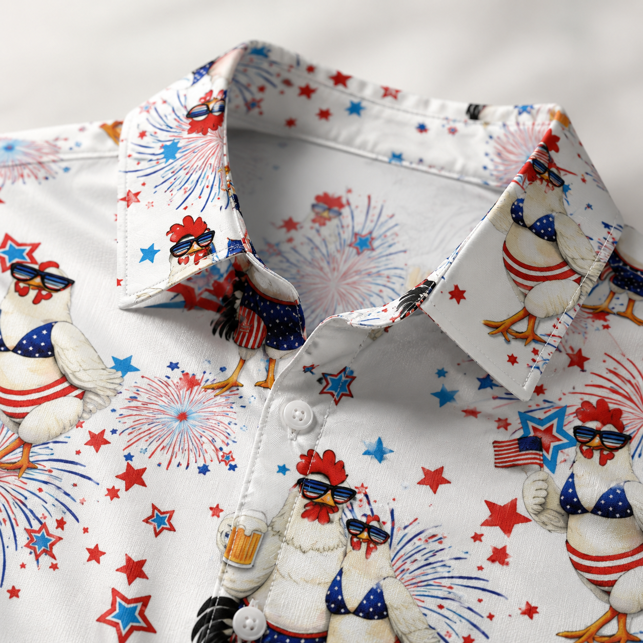Funny Chiken Beer 4th Of July - Hawaiian Shirt - Gift For Couple - image 5