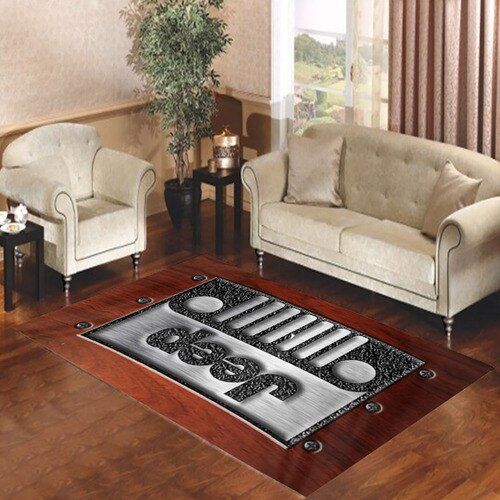 Jeep Logo Embossed Steel Living Room Carpet Rugs Area Rug For Living Room Bedroom Rug Home Decor LT11