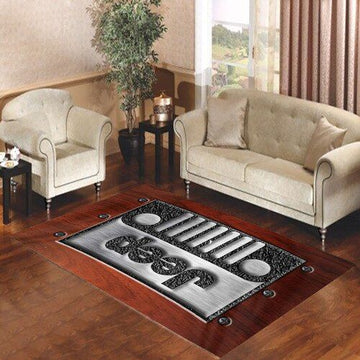 Jeep Logo Embossed Steel Living Room Carpet Rugs Area Rug For Living Room Bedroom Rug Home Decor LT11