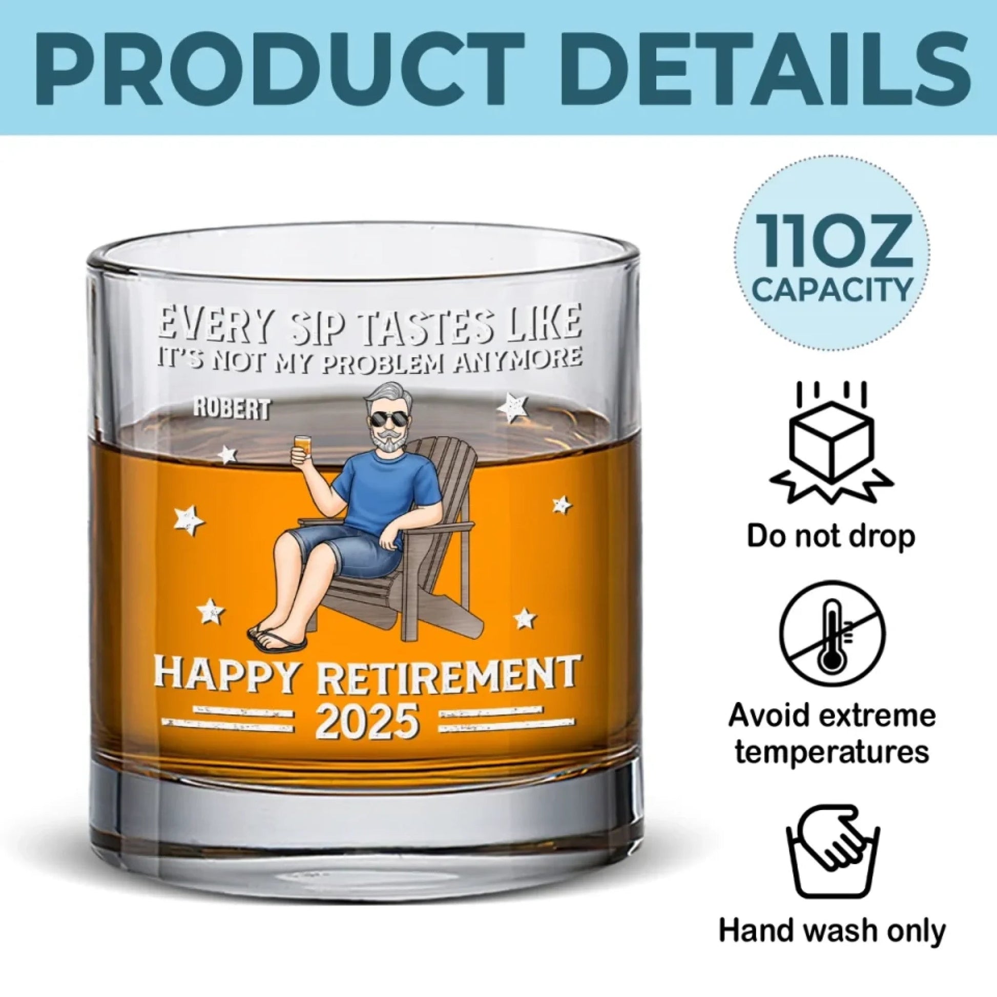 Stwa I Like Whiskey On The Dark Side - Personalized Whiskey Glass - Christmas Gift For Drinkers HH01
