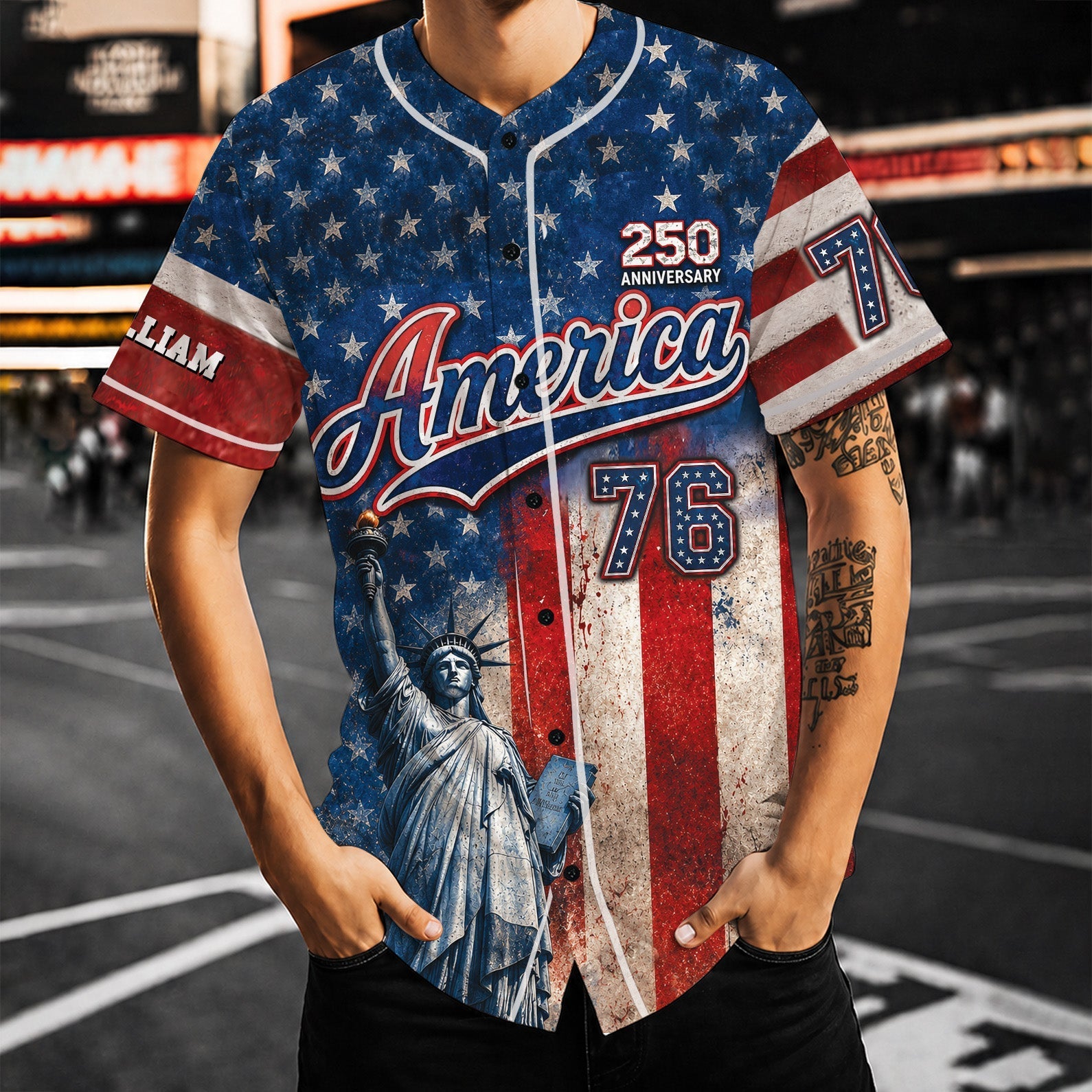 United States Of America 250 Anniversary - Personalized Baseball Jersey - Gift For Patriots HN02