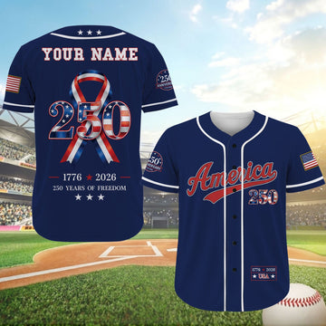 USA 250th Anniversary Baseball Jersey, Personalized 250 Years Of Freedom Shirt, Patriotic 4th Of July Gift 685208