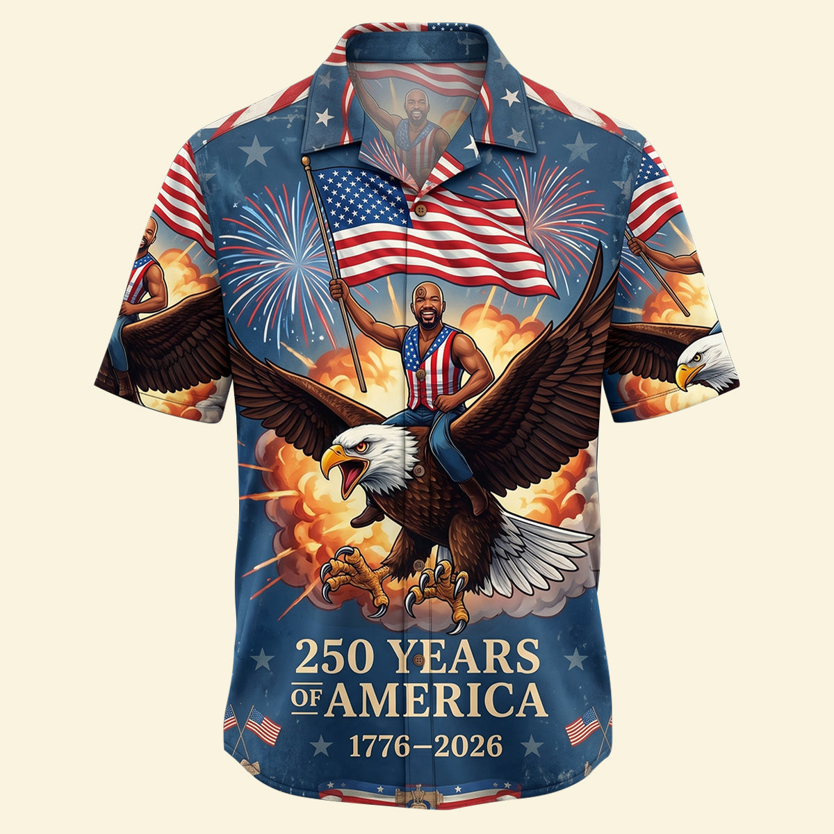 Custom Photo Free Ride With American Eagle Hawaiian Shirt, Personalized Gifts For Patriots 04qhtn300526 - image 4
