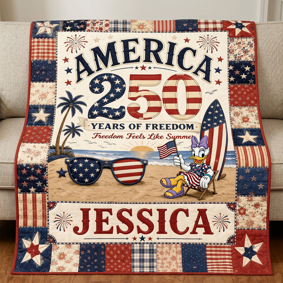 Freedom Feels Like Summer Blanket - Personalized Gifts For Patriots 01PATN040626 - image 4