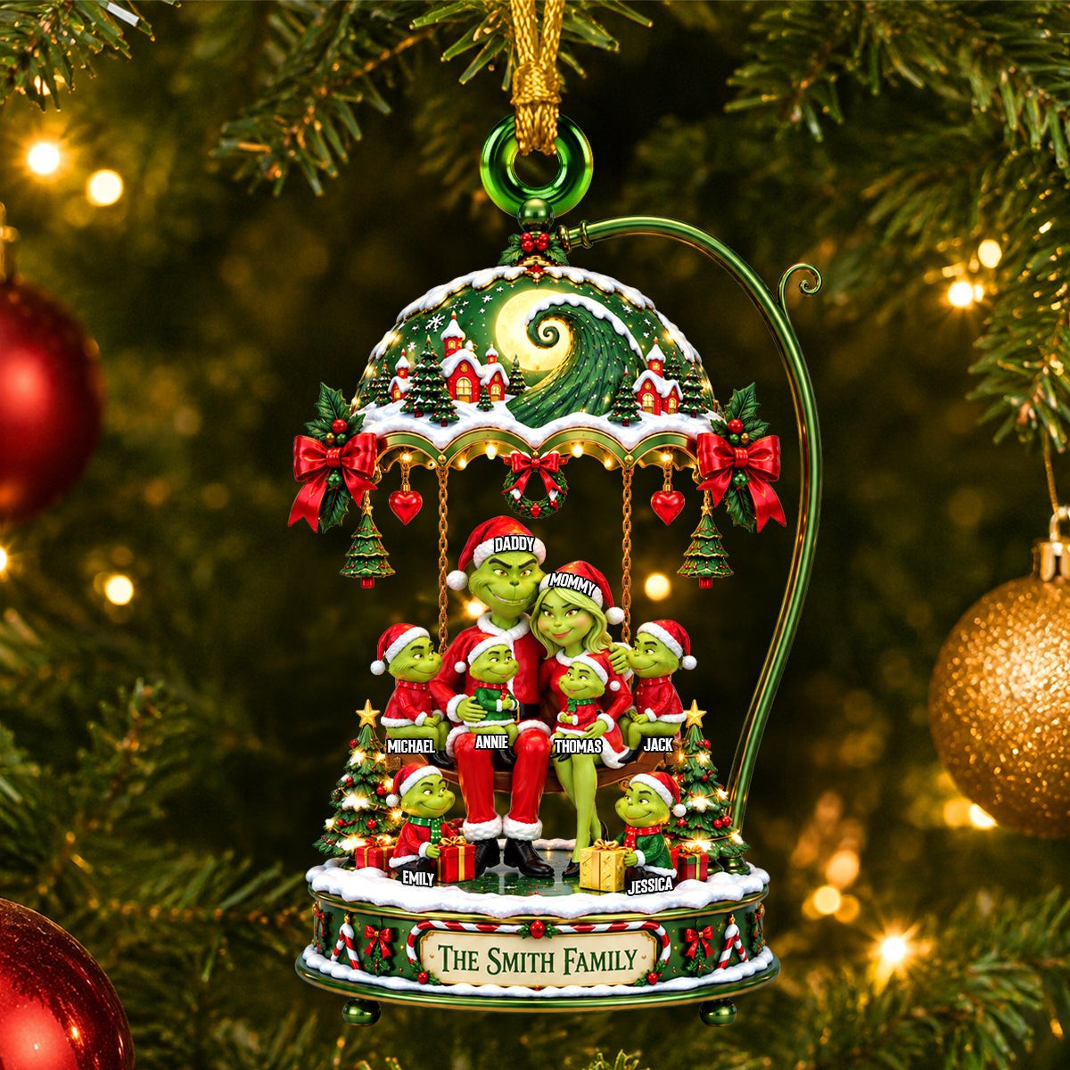 “Celebrate the Joy of Family” - Whimsical Family Acrylic Ornament - Custom Personalized Gift for Everyone Ornament PopCulturePrints